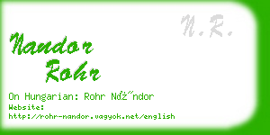 nandor rohr business card